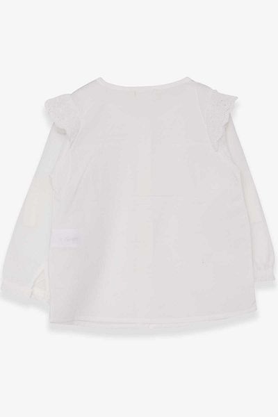 Breeze Baby Girl Shirt with Scalloped Ecru Shoulders (9 Months-3 Years)