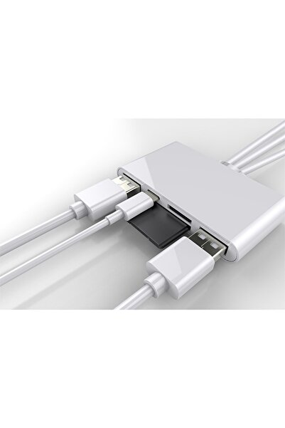 Ally Mobile 3 In1 Iphone+usb C+ Usb A Kamera Okuyucu Kart Okuyucu - Beyaz