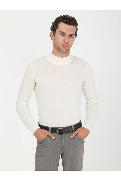 Kip Πλεκτό πουλόβερ Half Turtleneck Basic Ecru