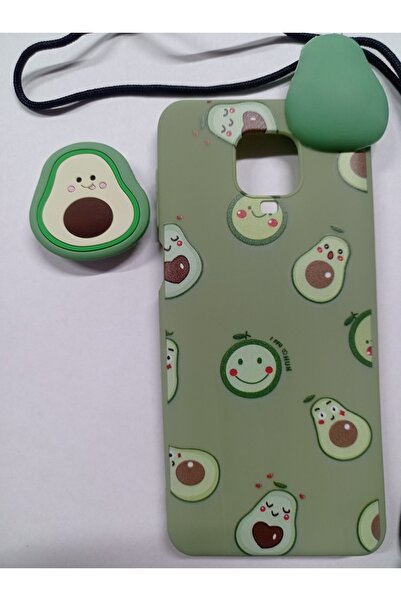 SEGRETO Redmi Note 9s /9 Pro Uyumlu Avakado Desenli Boyun Askılı Yumuşak Slik...