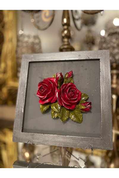 busraconcept Gray Silver Detailed Frame Table Wall Ornament