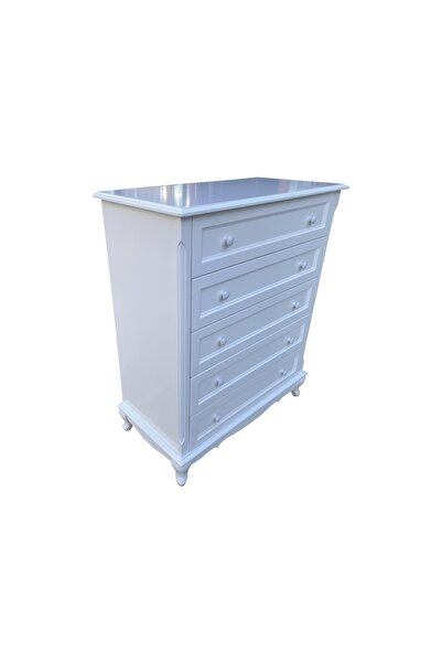 Evim-E Aksesuar Lükens Ayaklı 5 Çekmeceli Şifonyer&çamaşırlık-tamamı Ahşap-la...