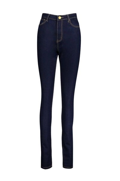 Trn JNS Pantaloni de blugi skinny de culoare albastră, fără decolorare