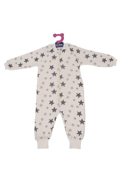Sevi Bebe Gray Star Patterned Organic Muslin Sleeping Bag - ART-308