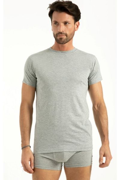 by İGP Men's Gray Crew Neck Cotton Short Sleeve Undershirt Undershirt