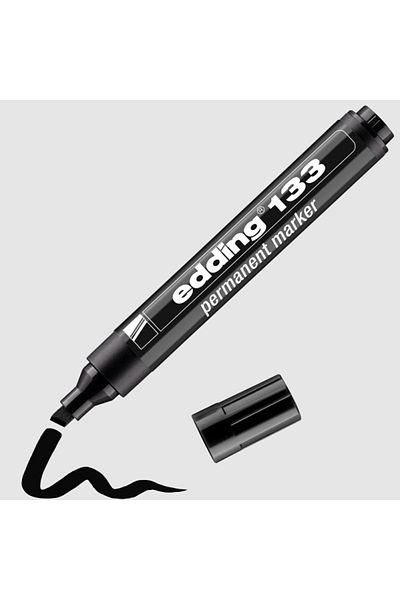 Edding 133 Permanent Marker Pen Permanent Marker Cut Point 1.5-3 Mm Black Ed13301 (10 Pieces Pack