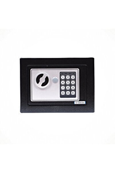 Genel Markalar Elektronik Şifreli Anahtarlı Mini Kasa Siyah Para Kasası 23*17...