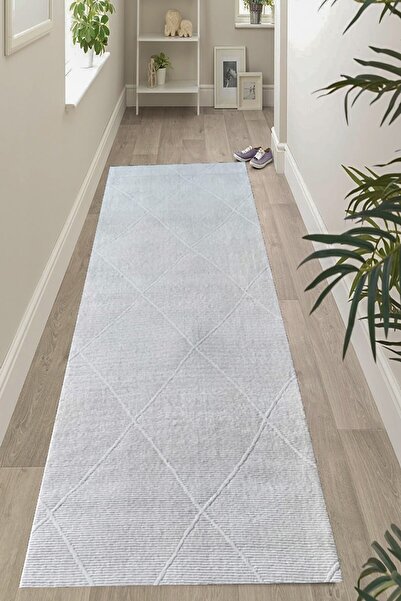 Sarar Desenli Post Halı Jel Kaymaz Taban Yıkanabilir Yumuşak Yüzey Kesme Halı...