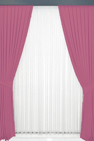 TülEvi Cortina de fundal plisată, catifelată, de înaltă calitate, cu o singur...