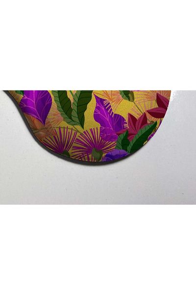 rakkun shop لوحة ماوس منقوشة على شكل زهرة