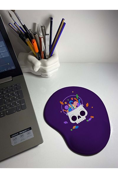 rakkun shop وسادة ماوس داعمة للمعصم من Sugar Skull