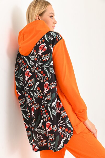 VOLT CLOTHİNG Kadın Sırt Baskı Detay Kapüşonlu Sweat Takım