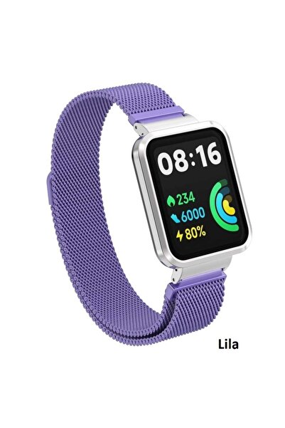 UnDePlus Xiaomi Redmi Watch 2 Lite Uyumlu Kordon Kasalı Milano Loop Metal Kordon