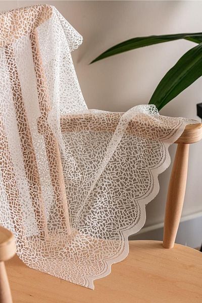ERNGlobal Don't Want Ironing Honeycomb Top Ice Fracture Pattern Living Room Kitchen Balcony Curtain 1x2 Sparse Pleated Tulle Curtain