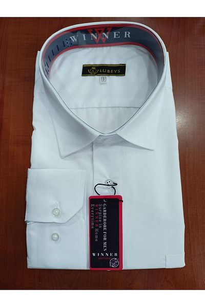LUBEYS Ανδρικό πουκάμισο Güncüoğlu Battal Size Plain Dakron Classic