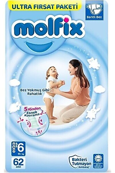 Molfix 6 Numara Extra Large 62 Li Bebek Bezi