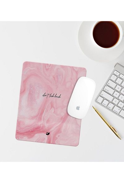 Özer Store Don't Look Back Written Wrist Support Rectangular Mouse Pad Mouse Pad