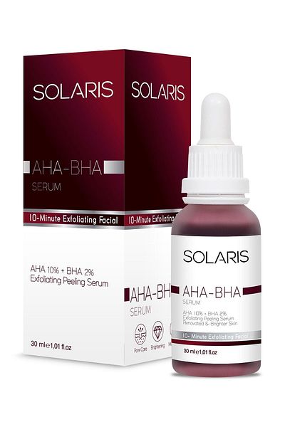 SOLARIS Skin Tone Equalizing Revitalizing Facial Peeling Serum 30 ml Aha 10% Bha 2% Salicylic Acid