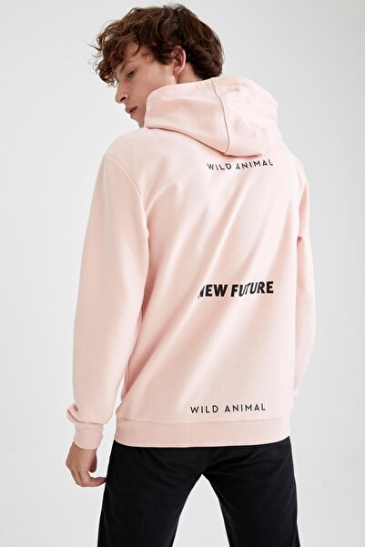 DeFacto Βαμβακερό μπλουζάκι με κουκούλα με κανονική εφαρμογή