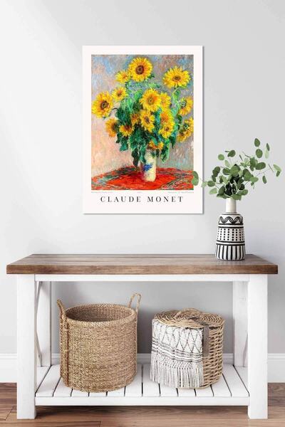 DUWART Premium Çerçevesiz Poster Claude Monet Bouquet Of Sunflowers Poster Ünlü Ressamların Tabloları