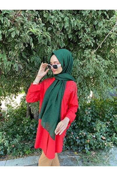 Siyane Ipekyolu Eşarp Scarf Kendinden Kırışık Kumaş Tek Renk Jazz Şal 00516 Z...