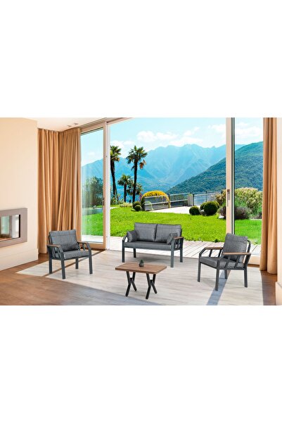 Tu Tienda 2 1 1 Sehpa Demonte Bahçe Balkon Mobilyası,koyu Gri