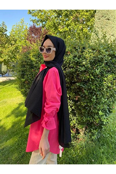 Siyane Ipekyolu Eşarp Scarf Kendinden Kırışık Kumaş Tek Renk Jazz Şal 00516 S...