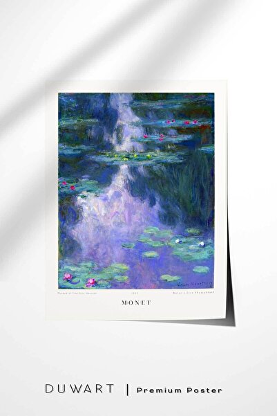 DUWART Premium Çerçevesiz Poster Claude Monet Water Lilies Nympheas Poster Mo...