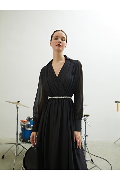 Juste Studio Чорна довга сукня-сифон