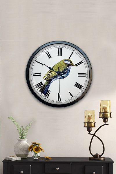 Kasva Concept Gift 40 cm Black Metal Bird Wall Clock
