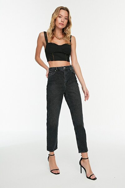 Trn JNS Γυναικείο μαύρο μαμά τζιν