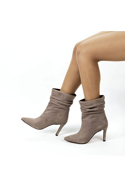 MixBrand Жіночі класичні черевики з гострим носком, каблуком 8,5 см, підкладкою з кінського волосу