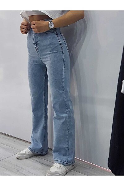 Trn JNS Крижаний синій жіночий Salas лайкра 90-х супер високий Salas Paca джинсові штани палаццо