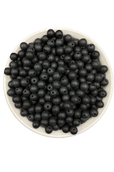 Hedef Bijuteri خرز زجاجي أسود غير لامع 8 مم، خرز هواية صنع المجوهرات (50 جرام...