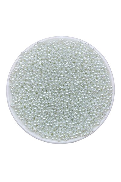 Hedef Bijuteri 25 Gr 3mm Beyaz Cam Inci Boncuk ,takı Yapım Boncuğu (25gr,~600...