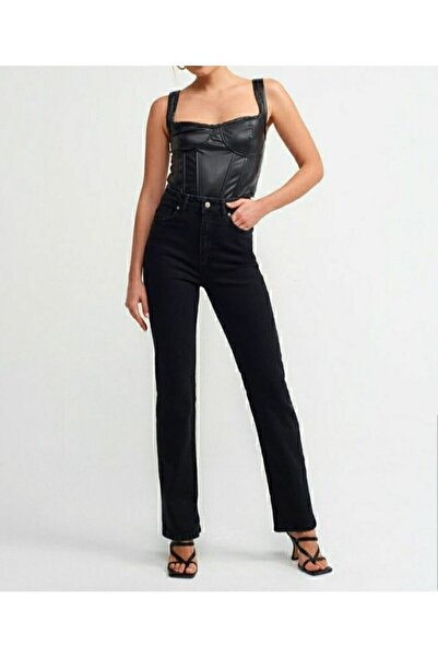 Trn JNS Black Loose Lycra 90's Super High Loose Jeans Palazzo Trousers
