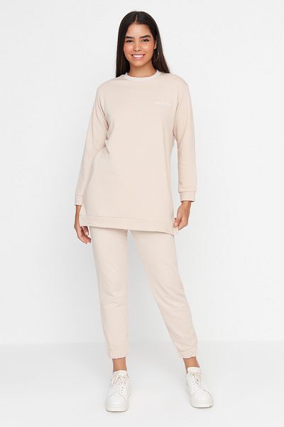 Trendyol Modest Sweatsuit Set - Beige - Regular fit