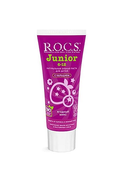 R.O.C.S. معجون أسنان روكس جونيور 6-12 سنة، فاكهة الغابة، 60 جرام