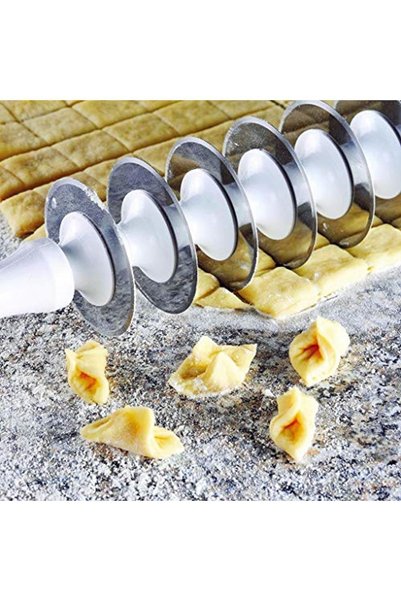 My Kitchen Mantımatik Mantı Kesme Merdanesi 9 Bıçaklı Krem