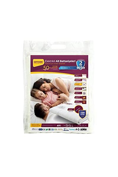 OMAK Single Electric Blanket, White, 90x150 Cm