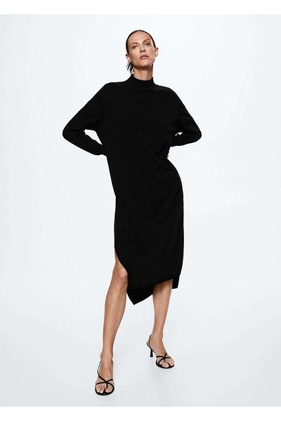 MANGO Woman Perkins Collar Woven Dress