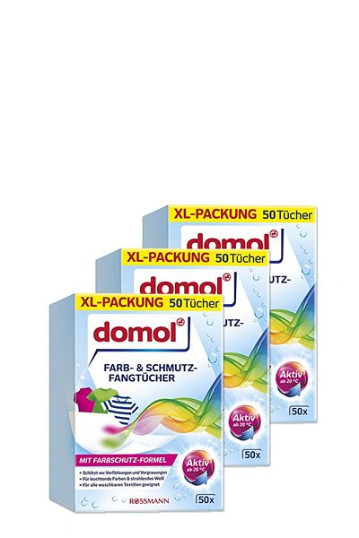 DOMOL Color Separating Wipes Pack of 50 (3 Pieces)