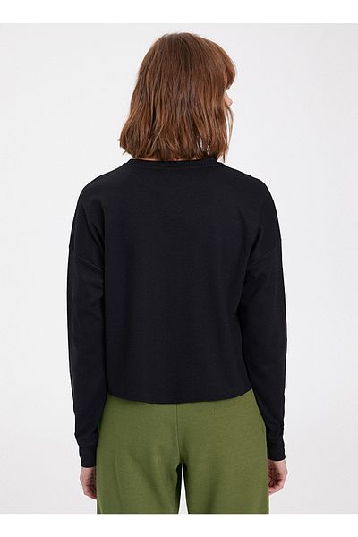 WESTMARK LONDON Women's Black Ecovero Ecological Viscose And Organic Cotton Crop Sweatshirt