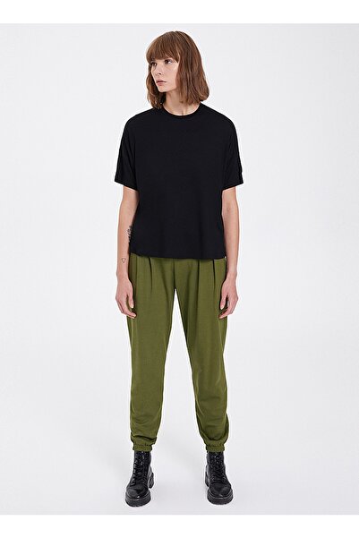 WESTMARK LONDON West Mark London Women's Ecovero Ecological Viscose Loose Cut Crew Neck Black T-shirt