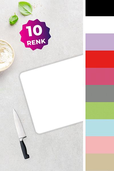 Decorita Solid Color - White |   Glass Cutting Board - Glass Cutting Board |   29cm X 34cm