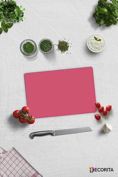 Decorita Solid Color - Neon Pink |   Glass Cutting Board - Glass Cutting Board |   20cm X 30cm