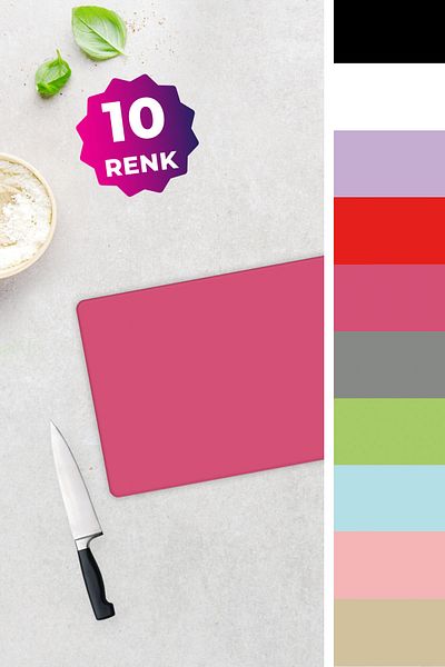 Decorita Solid Color - Neon Pink |   Glass Cutting Board - Glass Cutting Board |   20cm X 30cm