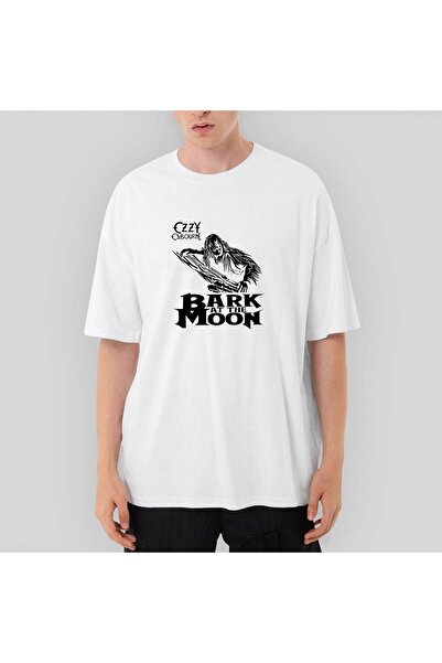 Z zepplin Tricou alb oversize Ozzy Osbounre Bark At The Moon