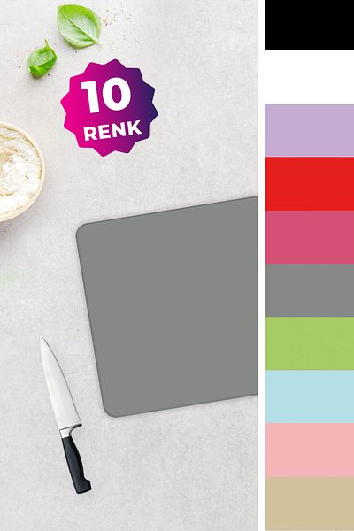 Decorita Solid Color - Gray |   Glass Cutting Board - Glass Cutting Board |   29cm X 34cm