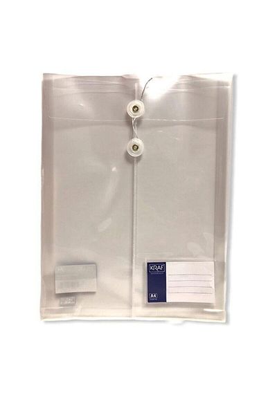 KRAF 1259 A4 Stringed Vertical Transparent Document File 10 Pack